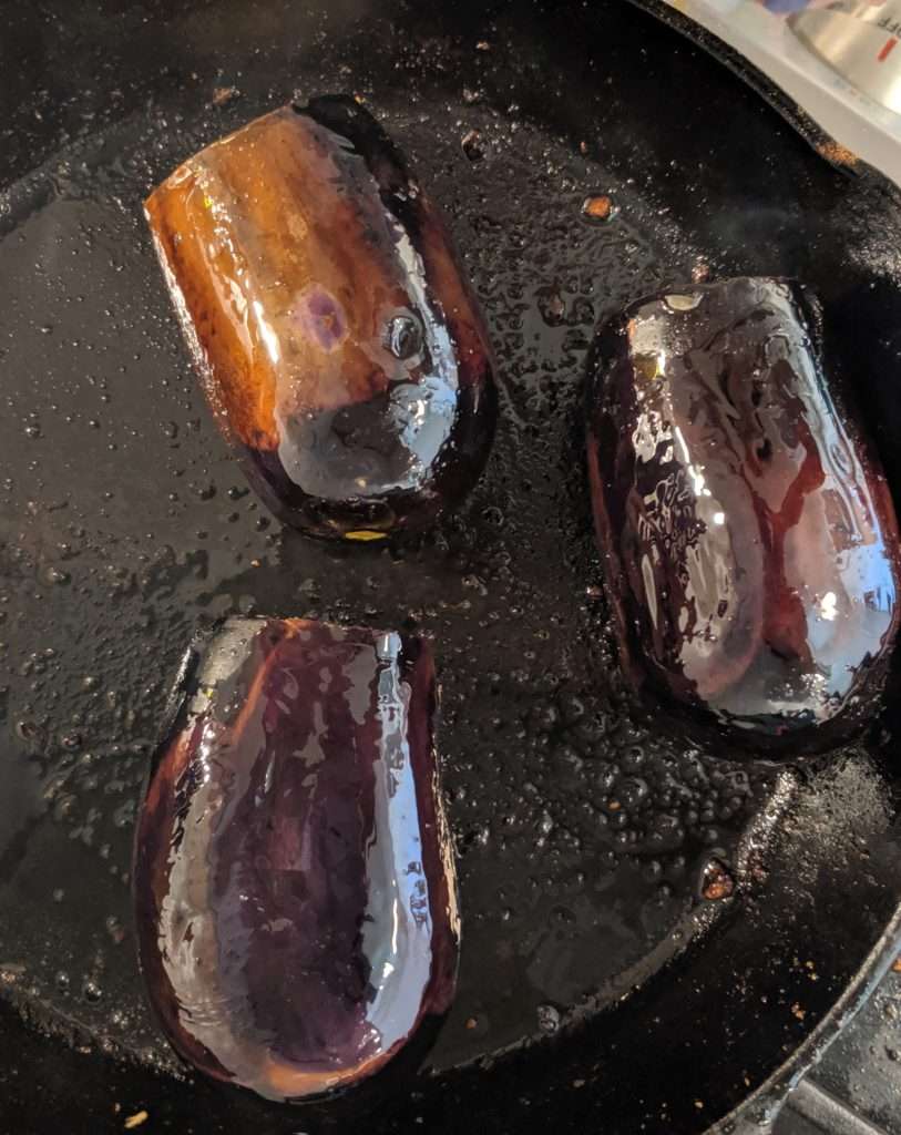 searing eggplant