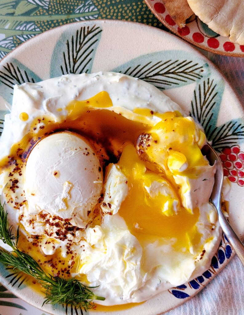 Çılbır - Turkish eggs with spiced butter and labneh