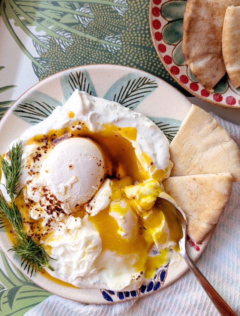 Çılbır - Turkish eggs with spiced butter and labneh