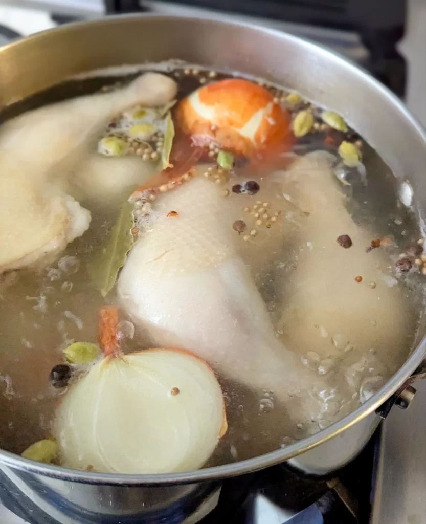 making chicken stock