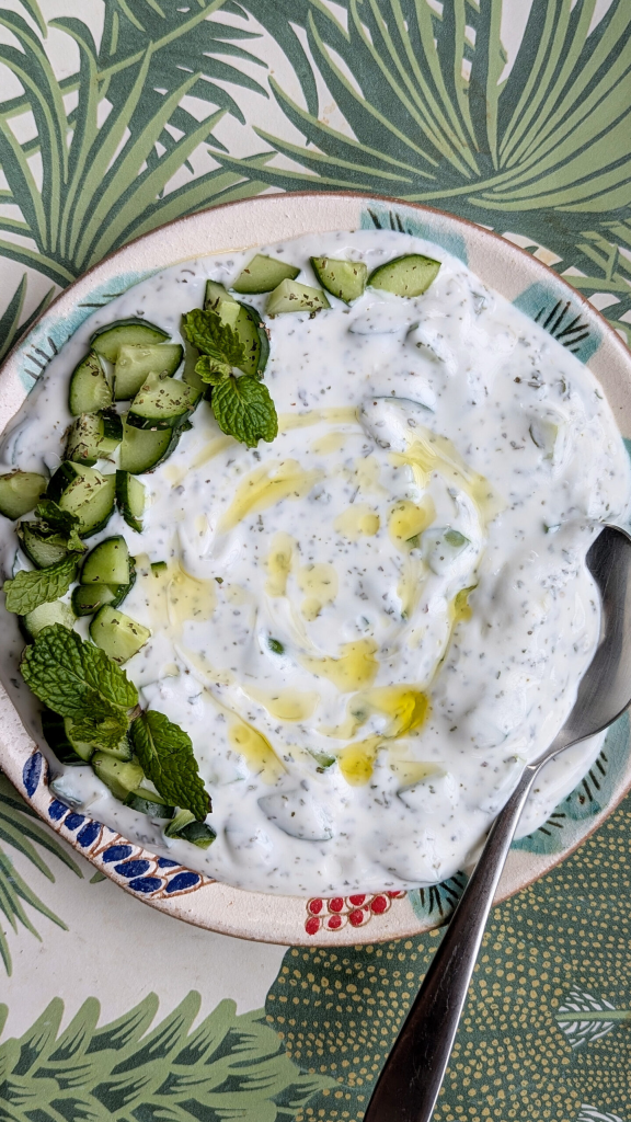 Cucumber and yogurt salad - Salatat zabadi