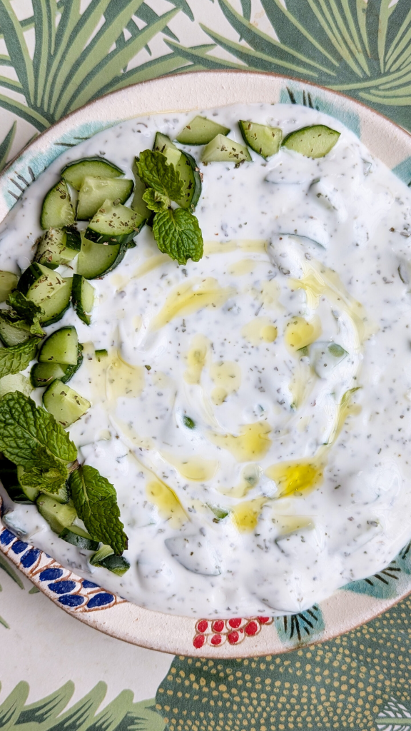 Cucumber and yogurt salad - Salatat zabadi