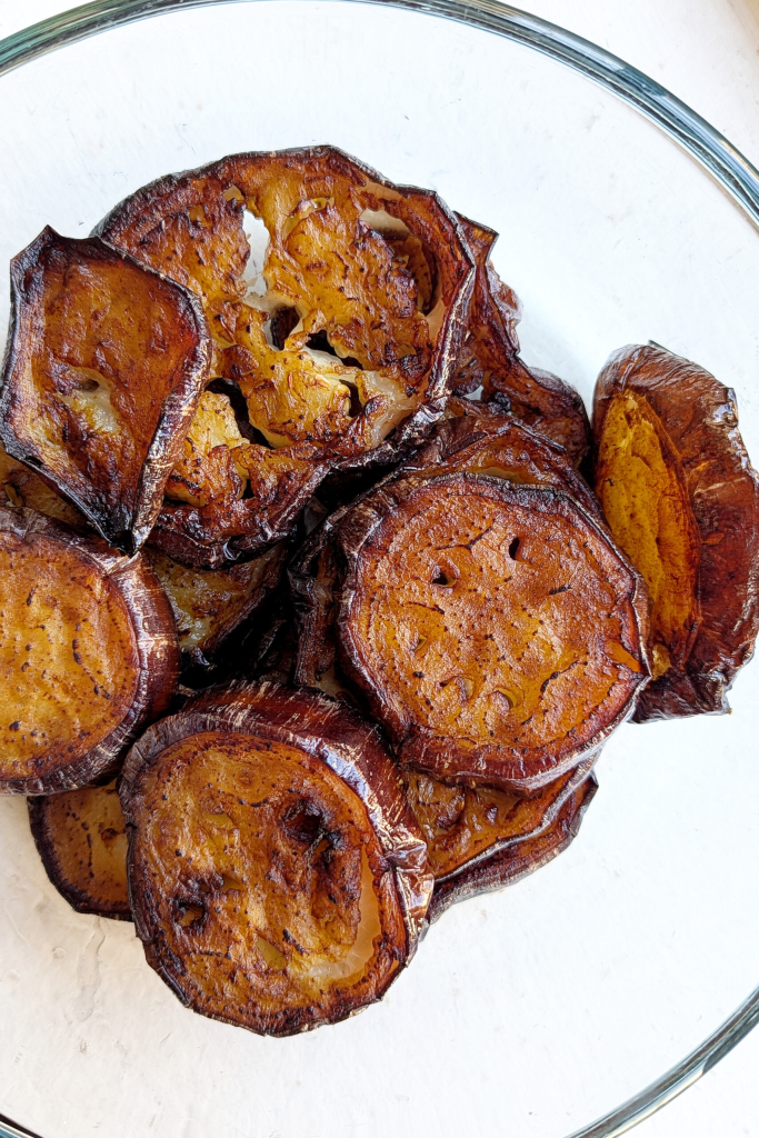Fried eggplant for Egyptian pickled eggplant